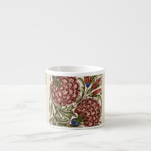 Xícara De Espresso Azulejo Flor de Cravo Antigo Rústico Arte De Morga