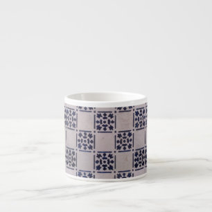 Xícara De Espresso Azulejo Holandês Antigo Delft Azul Branco