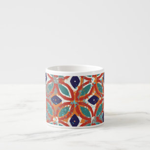 Xícara De Espresso Azulejos geométricos: origem étnica vintage.