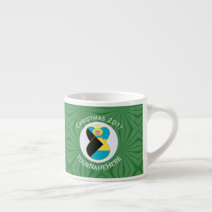 Xícara De Espresso Bahaman Bandeira Loira Anjo Natal Personalizado