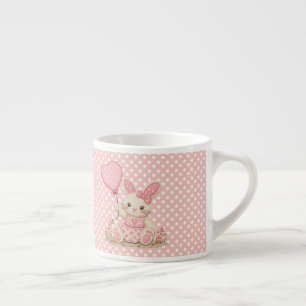 Xícara De Espresso Balão de Coelho Rosa