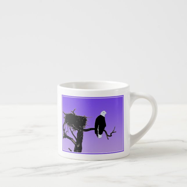 Xícara De Espresso Bald Eagle em Sunset - Arte original sobre a vida  (Direita)