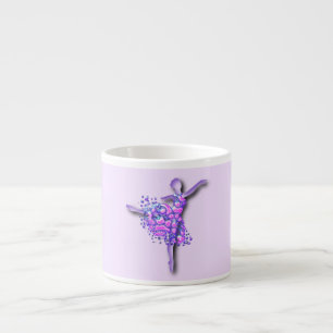 Xícara De Espresso Ballerina Art Purple Dance - Dançarina Balé