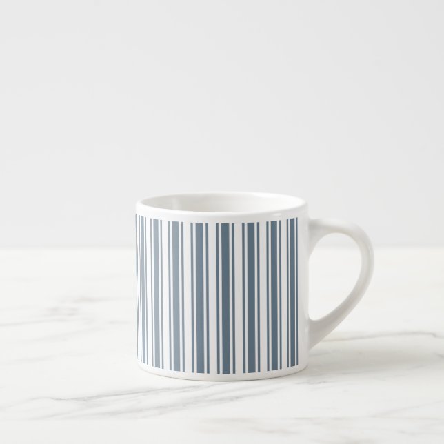 Xícara De Espresso Bandas de cinza azul e doces brancos (Direita)