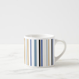 Xícara De Espresso Bandas de cores Douradas e brancas da praia