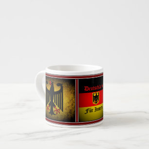 Xícara De Espresso Bandeira alemã, águia negra, martelo de pele de Al