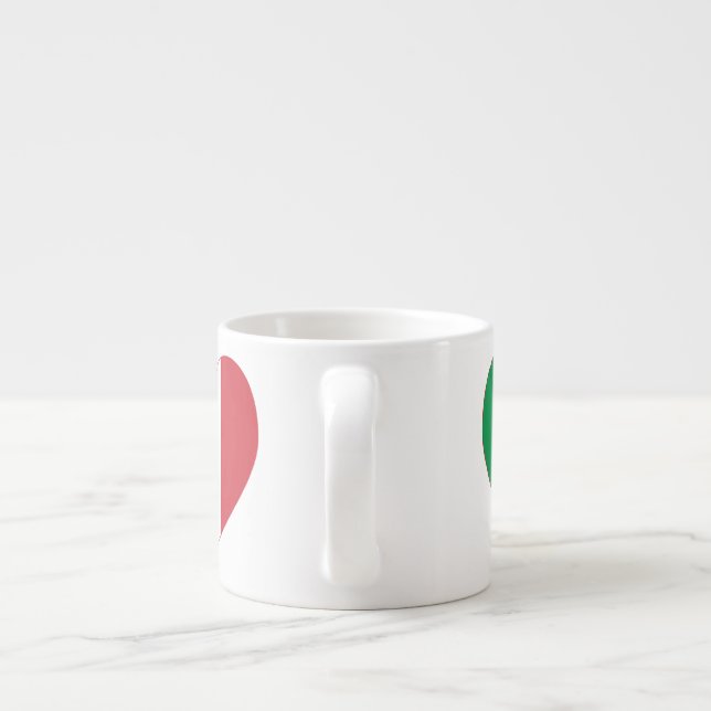 Xícara De Espresso Bandeira Coração Italiano (Traseira)