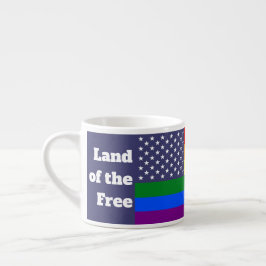 Xícara De Espresso Bandeira da Diversidade do Orgulho Americano do Ar