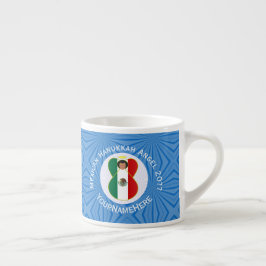 Xícara De Espresso Bandeira de Hanukkah do Anjo Mexicano Personalizad
