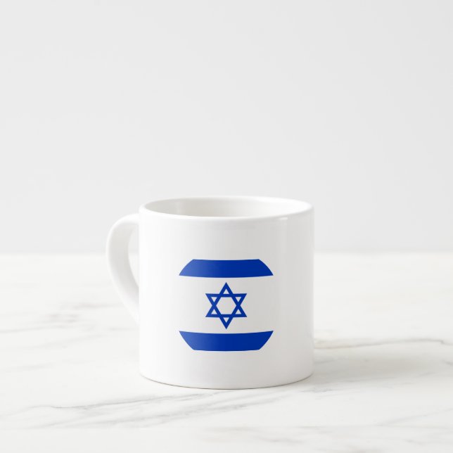 Xícara De Espresso Bandeira de Israel (Frente Esquerda)