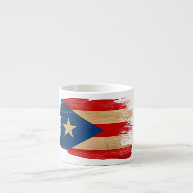 Xícara De Espresso Bandeira de Puerto Rico (Frente)