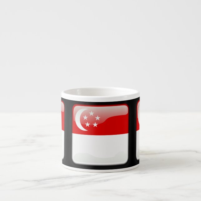 Xícara De Espresso Bandeira de Singapura (Frente)