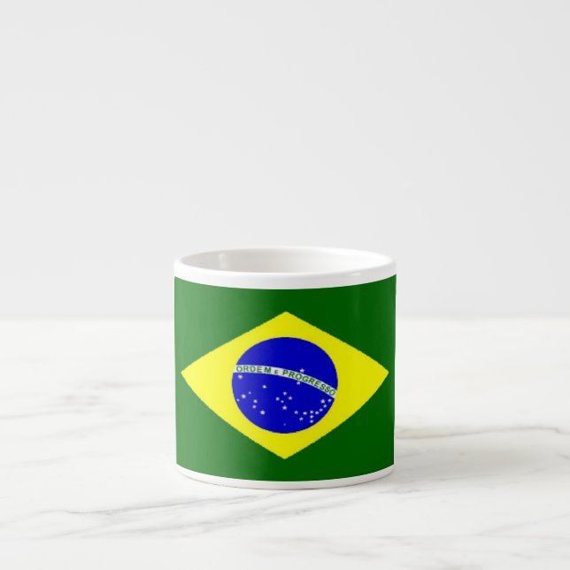 Xícara De Espresso Bandeira do Brasil (Frente)