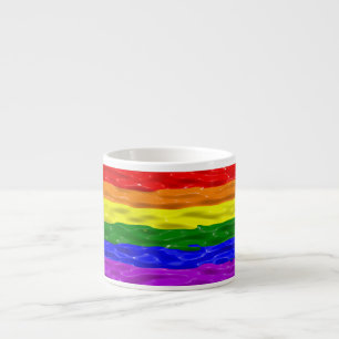 Xícara De Espresso Bandeira do orgulho líquido brilhante SlipperyJoe'