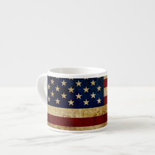 Xícara De Espresso Bandeira dos EUA / Grunged