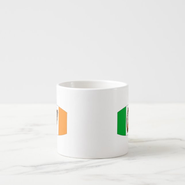 Xícara De Espresso Bandeira Irlandesa Com Harp (Frente)