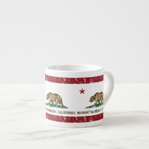 Xícara De Espresso Bandeira Manhattan Beach do estado de Califórnia