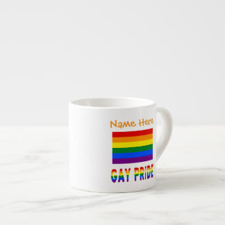 Xícara De Espresso Bandeira Personalizada do Orgulho Gay LGBTQ Arco-í