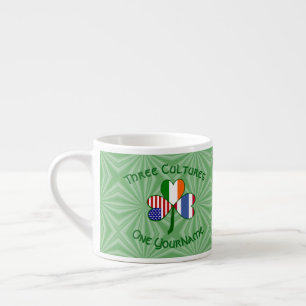 Xícara De Espresso Bandeira Personalizada do Trevo Irlandês Tailandês