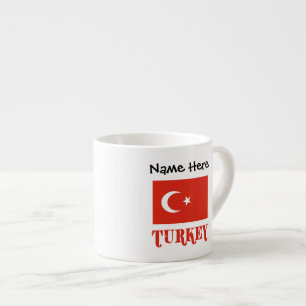 Xícara De Espresso Bandeira Turca e Personalizado Turquia 