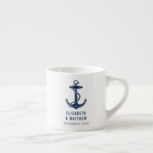 Xícara De Espresso Barco Moderno Âncora Azul Marinho Casamento Person
