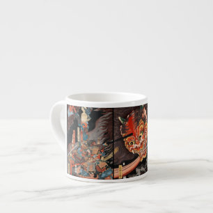 Xícara De Espresso Batalha do Samurai Japonês vs. Oni