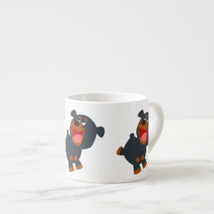 Xícara De Espresso Bebê brincalhão bonito Rottweiler dos desenhos