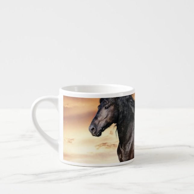 Xícara De Espresso Belo Cavalo Negro (Esquerda)