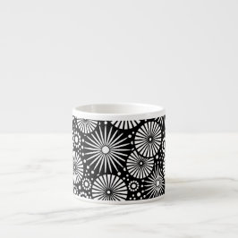 Xícara De Espresso Belo retrô preto e branco Espresso Mug