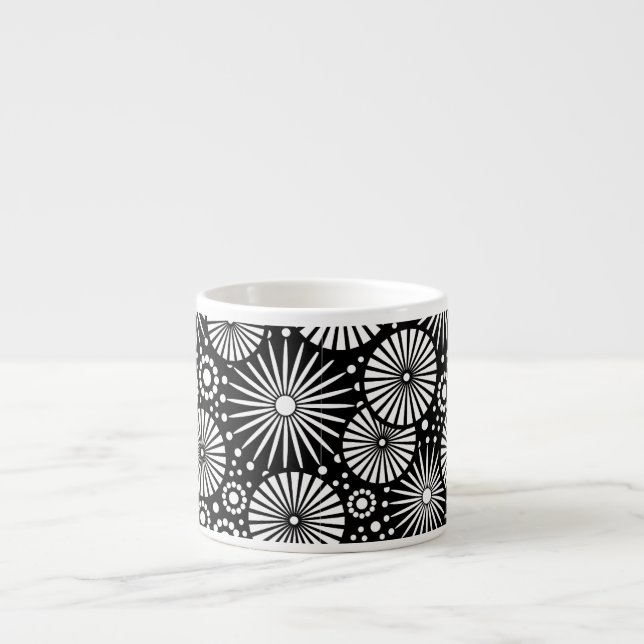 Xícara De Espresso Belo retrô preto e branco Espresso Mug (Frente)