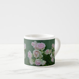 Xícara De Espresso Belos rosas de jardim de rosas claro