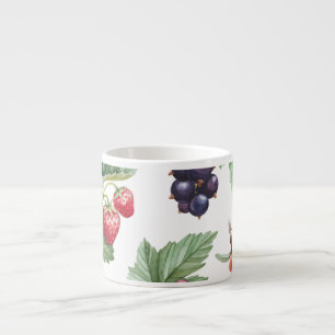 Xícara De Espresso Berries de Aquarelas Ilustração Padrão Invisível