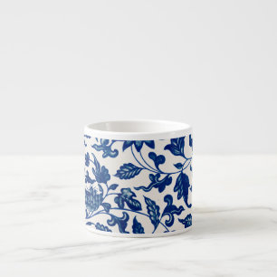 Xícara De Espresso Blue Floral Porcelain Inspirado em Espresso Mug