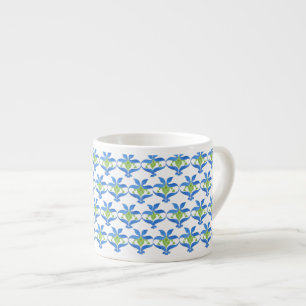 Xícara De Espresso Blue Green Art Nouveau Padrão Espresso Mug