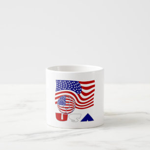 Xícara De Espresso Bola de Futebol com Bandeira dos EUA