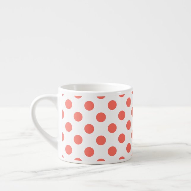 Xícara De Espresso Bolinhas vivas de corais em branco (Esquerda)
