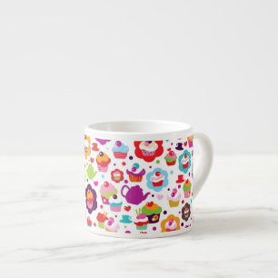 Xícara De Espresso Bolo bonito do copo e pote do chá