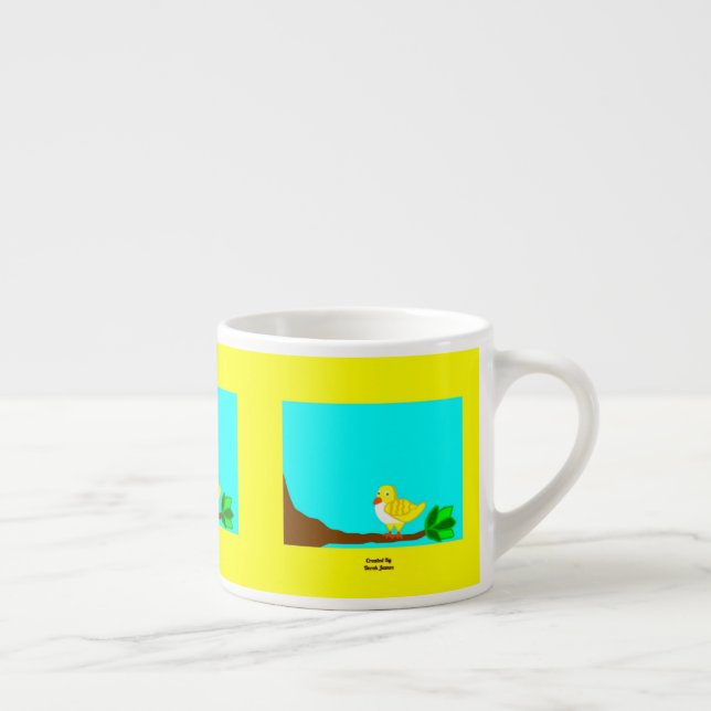 Xícara De Espresso Bom Dia Pássaro Amarelo Espresso Mug (Direita)