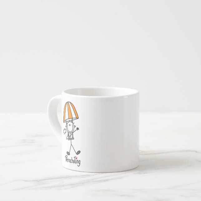 Xícara De Espresso Boneco de Pau de Pára-quedas (Frente Esquerda)