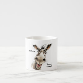 Xícara De Espresso Bonita Donkey dizendo Oi, como você está?