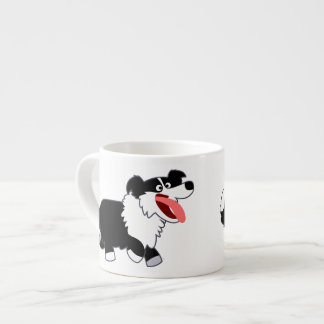 Xícara De Espresso Bonita e Feliz Borda de Cartoons Collie Espresso M