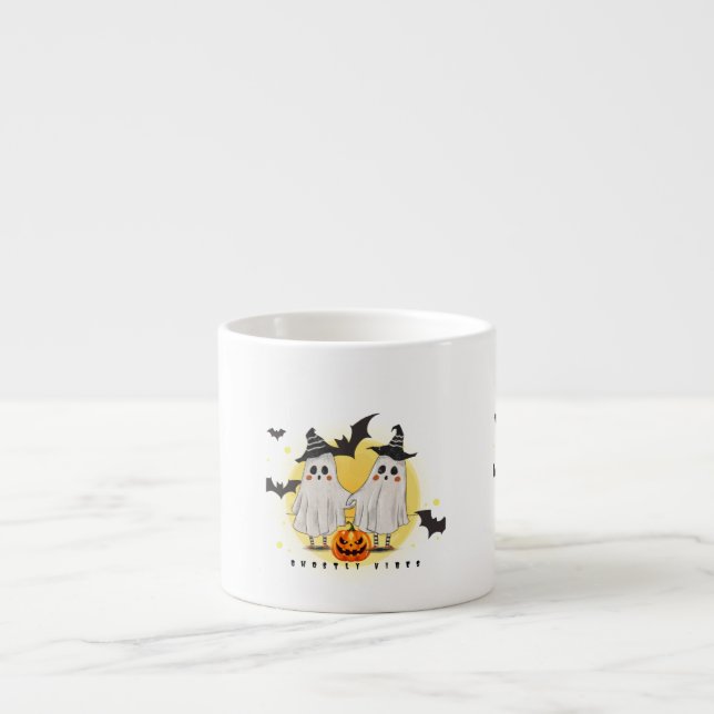 Xícara De Espresso Bonita Ghosted Vibes Halloween Mug (Frente)