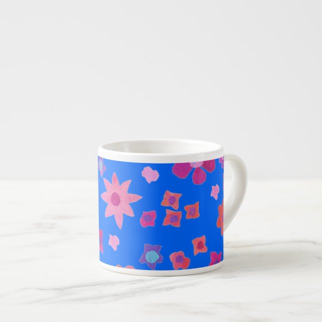 Xícara De Espresso Bonito Céu Azul Flor Espresso Mug (Frente Esquerda)