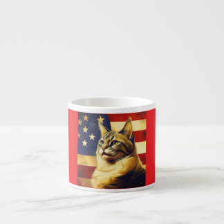 Xícara De Espresso Bonito Gato Com Pavilhão Americano