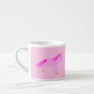 Xícara De Espresso Bonito menina rosa Unicórnio