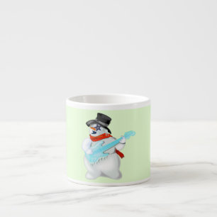 Xícara De Espresso Bonito Snowman da Taça Espresso com Guitar Mug Gif