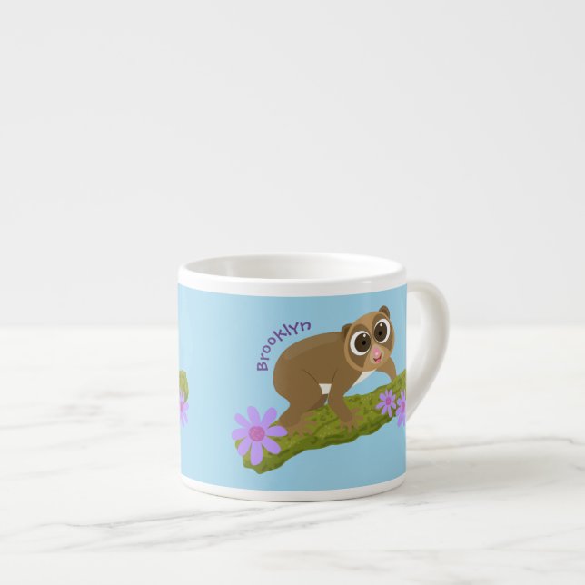 Xícara De Espresso Bons e felizes loris em desenhos animados (Frente Esquerda)