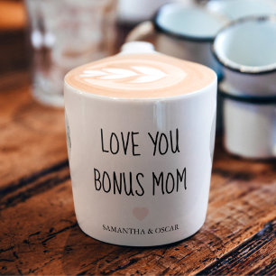 Xícara De Espresso Bônus de Mãe Personalizado   Amo Você Bônus de Mãe