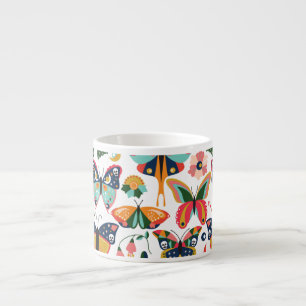 Xícara De Espresso Borboletas Boho: Padrão de Papel de Carteira Invis