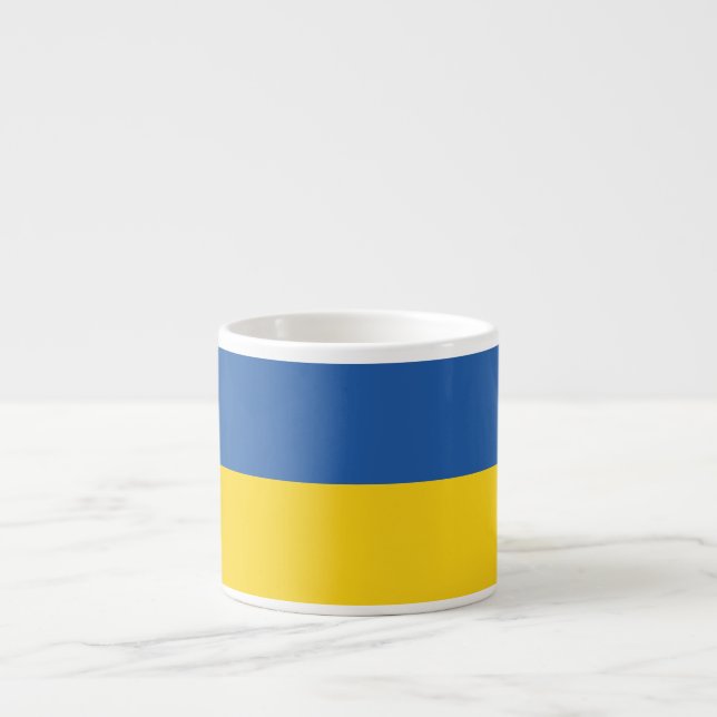 Xícara De Espresso Botão Bandeira da Ucrânia (Frente)